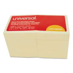 Universal Recycled Self-Stick Note Pads, 3 x 3, Yellow; 100-Sheet, 18/Pack (28068)