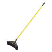 Rubbermaid Commercial Maximizer Push-to-Center Broom, Poly Bristles, 18 x 58.13, Steel Handle, Yellow/Black (2018727)