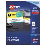 Avery Printable Postcards, Inkjet, 85 lb, 4 x 6, Matte White, 100 Cards, 2 Cards/Sheet, 50 Sheets/Box (8386)