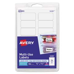 Avery Removable Multi-Use Labels, Inkjet/Laser Printers, 0.75 x 1.5, White, 14/Sheet, 36 Sheets/Pack, (5430) (05430)