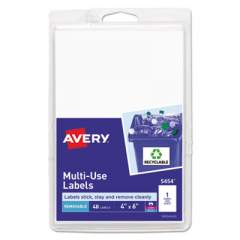 Avery Removable Multi-Use Labels, Inkjet/Laser Printers, 4 x 6, White, 40/Pack, (5454) (05454)