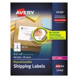 Avery Repositionable Shipping Labels w/SureFeed, Laser, 3 1/3 x 4, White, 600/Box (55164)