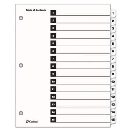 Cardinal OneStep Printable Table of Contents and Dividers, 15-Tab, 1 to 15, 11 x 8.5, White, 1 Set (61513)