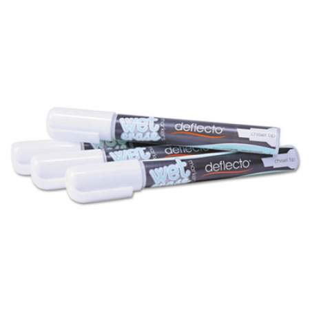 deflecto Wet Erase Markers, Medium Chisel Tip, White, 4/Pack (SMA510V4WT)