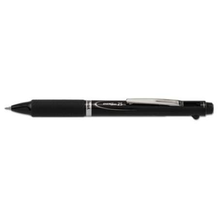 Pentel EnerGel 2S Multi-Color Gel Pen/Pencil, Retractable, Medium 0.5 mm, Black/Red Ink, Black Barrel (BLW355A)