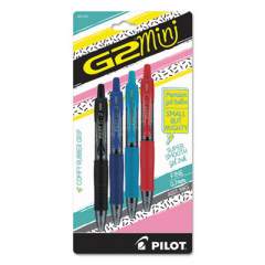 Pilot G2 Mini Gel Pen, Retractable, Fine 0.7 mm, Assorted Ink and Barrel Colors, 4/Pack (31737)