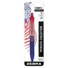 Zebra Blister-Carded Orbitz Ballpoint Pen, Retractable, Medium 1 mm, Blue Ink, Blue Barrel (21721)