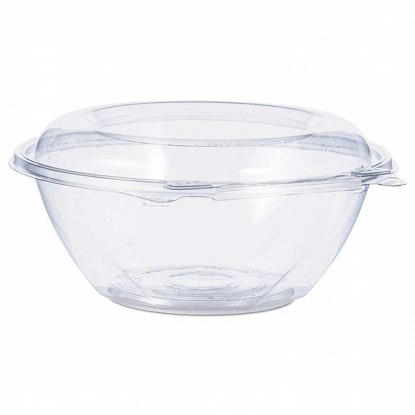 SafeSeal Tamper-Resistant, Tamper-Evident Bowls with Dome Lid, 24 oz, 7" Diameter x 3.1" h, Clear, Plastic, 150/Carton (CTR24BD)