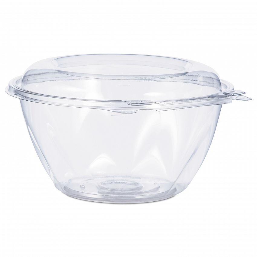 SafeSeal Tamper-Resistant, Tamper-Evident Bowls with Dome Lid, 32 oz, 7" Diameter x 3.4" h, Clear, Plastic, 150/Carton (CTR32BD)