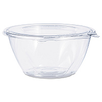 SafeSeal Tamper-Resistant, Tamper-Evident Bowls with Flat Lid, 32 oz, 7" Diameter x 3.2" h, Clear, Plastic, 150/Carton (CTR32BF)