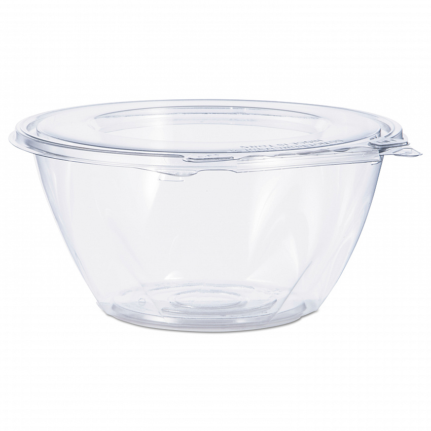 SafeSeal Tamper-Resistant, Tamper-Evident Bowls with Flat Lid, 32 oz, 7" Diameter x 3.2" h, Clear, Plastic, 150/Carton (CTR32BF)