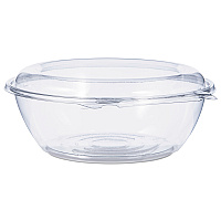 SafeSeal Tamper-Resistant, Tamper-Evident Bowls with Dome Lid, 48 oz, 8.9" Diameter x 3.4" h, Clear, Plastic, 100/Carton (CTR48BD)