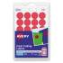 Avery Printable Self-Adhesive Removable Color-Coding Labels, 0.75" dia., Red, 24/Sheet, 42 Sheets/Pack, (5466) (05466)