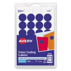 Avery Printable Self-Adhesive Removable Color-Coding Labels, 0.75" dia., Dark Blue, 24/Sheet, 42 Sheets/Pack, (5469) (05469)