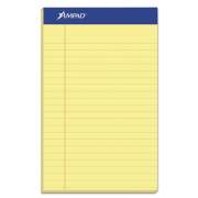 Ampad Perforated Writing Pads, Narrow Rule, 50 Canary-Yellow 5 x 8 Sheets, Dozen (20204)