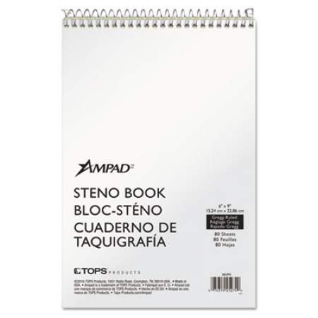 Ampad Steno Pads, Gregg Rule, Tan Cover, 80 Green-Tint 6 x 9 Sheets (25274)
