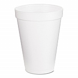 Foam Drink Cups, 12 oz, White, 25/Pack (12J12BG)