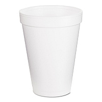 Foam Drink Cups, 12 oz, White, 25/Pack (12J12BG)