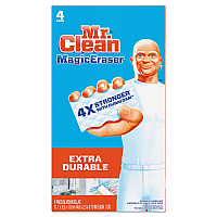 Magic Eraser Extra Durable, 4.6 x 2.4, 0.7" Thick, White, 4/Box (82038)