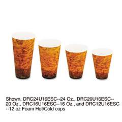 Dart Foam Hot/cold Cups, 24oz, Brown/black, 500/carton (24U16ESC)