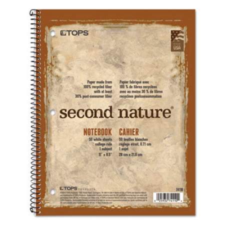 TOPS Second Nature Single Subject Wirebound Notebook, Medium/College Rule, Randomly Assorted Covers, 11 x 8.5, 80 Sheets (74111)