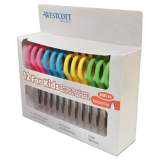Westcott Soft Handle Kids Scissors, Pointed Tip, 5" Long, 1.75" Cut Length, Assorted Straight Handles, 12/Pack (15972)