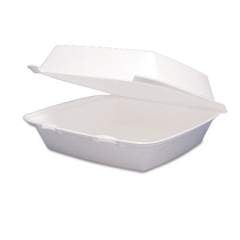 Dart Foam Hinged Lid Containers, 1-Compartment, 8.38 x 7.78 x 3.25, White, 200/Carton (85HT1R)