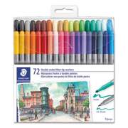 Staedtler Double Ended Markers, Assorted Bullet Tips, Assorted Colors, 72/Pack (3200TB7202)
