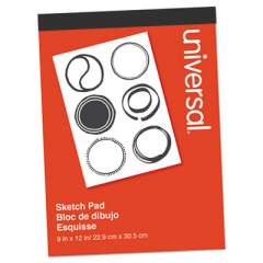 Universal Sketch Pad, Unruled, Red Cover, 70 White 9 x 12 Sheets (66370)