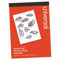 Universal Sketch Pad, Unruled, Red Cover, 70 White 8.5 x 11 Sheets (66371)