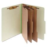ACCO Pressboard Classification Folders, 3 Dividers, Letter Size, Leaf Green, 10/Box (15048)