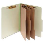 ACCO Pressboard Classification Folders, 3 Dividers, Letter Size, Leaf Green, 10/Box (15048)