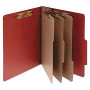 ACCO Pressboard Classification Folders, 3 Dividers, Letter Size, Earth Red, 10/Box (15038)