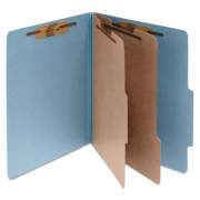 ACCO Pressboard Classification Folders, 2 Dividers, Legal Size, Sky Blue, 10/Box (16026)