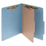 ACCO Pressboard Classification Folders, 1 Divider, Letter Size, Sky Blue, 10/Box (15024)