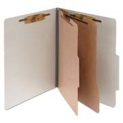 ACCO Pressboard Classification Folders, 2 Dividers, Letter Size, Mist Gray, 10/Box (15056)