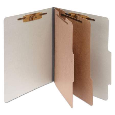 ACCO Pressboard Classification Folders, 2 Dividers, Legal Size, Mist Gray, 10/Box (16056)