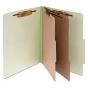 ACCO Pressboard Classification Folders, 2 Dividers, Letter Size, Leaf Green, 10/Box (15046)