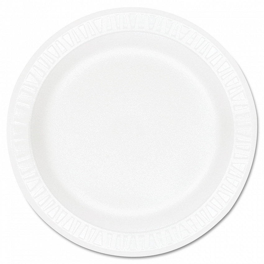 Concorde Foam Plate, 9" dia, White, 125/Pack, 4 Packs/Carton (9PWCR)