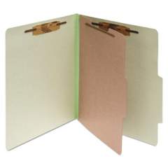ACCO Pressboard Classification Folders, 1 Divider, Legal Size, Leaf Green, 10/Box (16044)