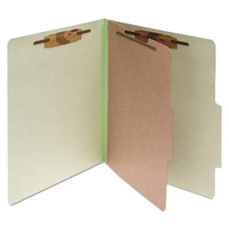 ACCO Pressboard Classification Folders, 1 Divider, Letter Size, Leaf Green, 10/Box (15044)