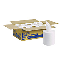 Pacific Blue Select 2-Ply Center-Pull Perf Wipers, 2-Ply, 8.25 x 12, White, 520/Roll, 6 Rolls/Carton (44000)