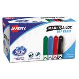 Avery MARKS A LOT Pen-Style Dry Erase Marker Value Pack, Medium Chisel Tip, Assorted Colors, 24/Set (29860)