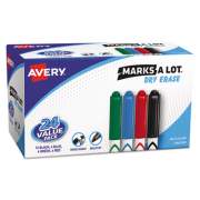 Avery MARKS A LOT Pen-Style Dry Erase Marker Value Pack, Medium Chisel Tip, Assorted Colors, 24/Set (29860)