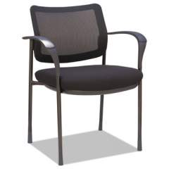Alera IV Series Guest Chairs, Mesh Back, Fabric Seat, 25.19" x 23.62" x 32.28", Black, 2/Carton (IV4314A)