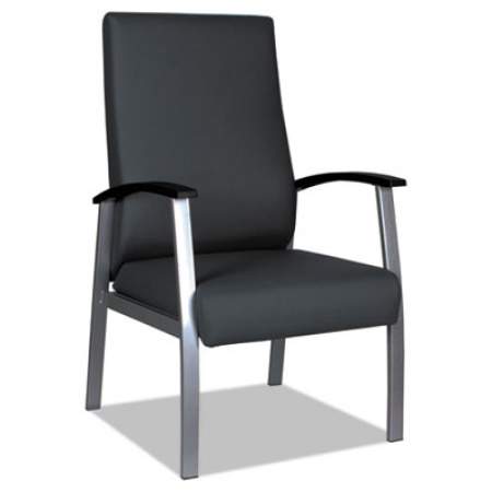 Alera metaLounge Series High-Back Guest Chair, 24.6" x 26.96" x 42.91", Black Seat/Back, Silver Base (ML2419)