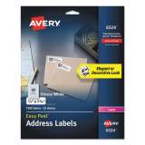 Avery Glossy White Easy Peel Mailing Labels w/ Sure Feed Technology, Laser Printers, 0.66 x 1.75, White, 60/Sheet, 25 Sheets/Pack (6524)