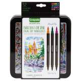 Crayola Brush and Detail Dual Ended Markers, Extra-Fine Brush/Bullet Tips, Assorted Colors, 16/Set (586501)
