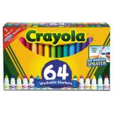 Crayola Broad Line Washable Markers, Broad Bullet Tip, Assorted Colors, 64/Set (588180)
