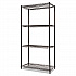 NSF Certified Industrial Four-Shelf Wire Shelving Kit, 36w x 18d x 72h, Black (SW503618BL)